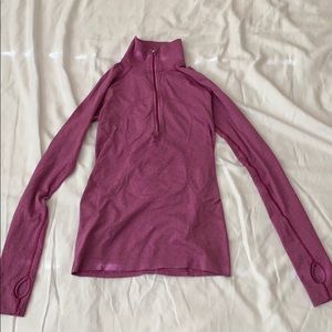 lululemon 1/2 zip top in Heathered Mauve